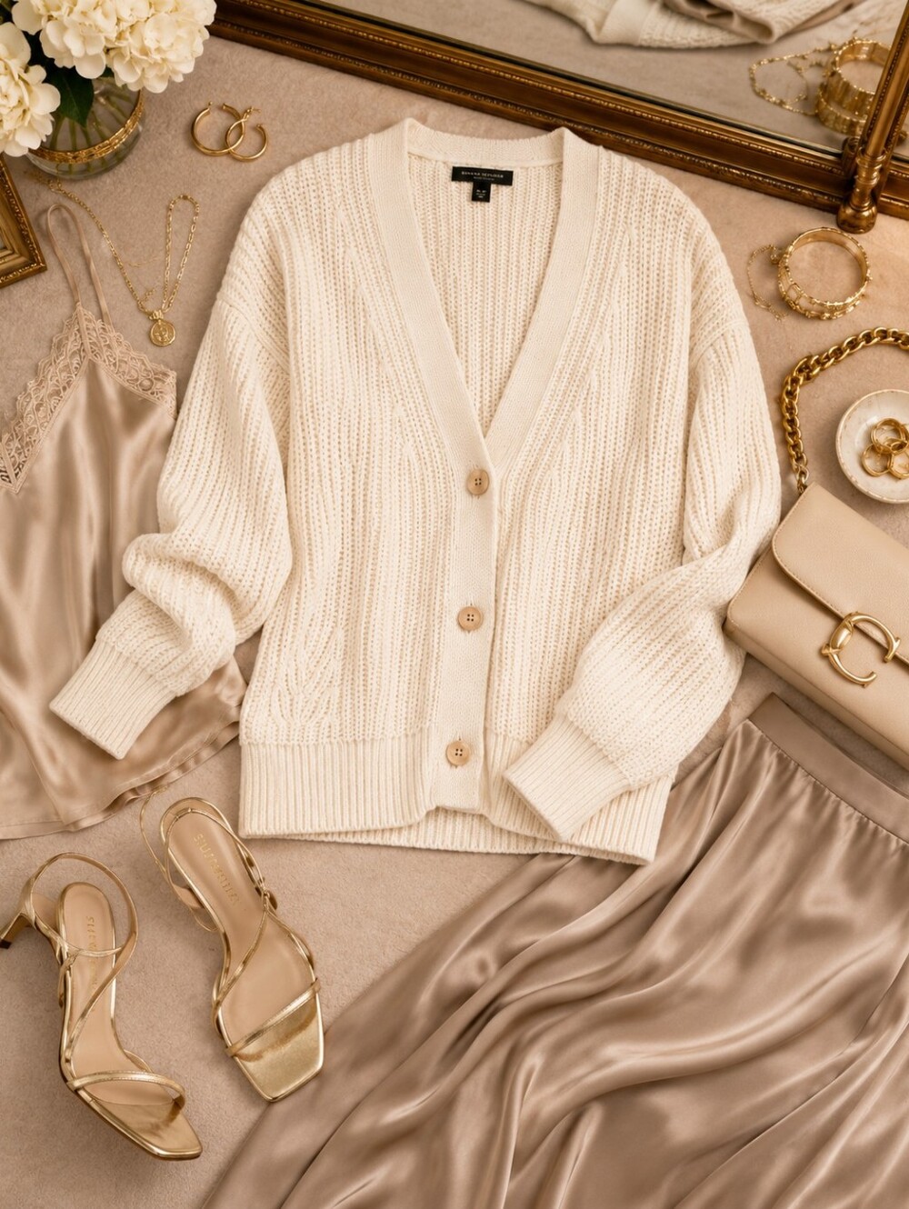 Banana Republic | Luxury Cotton Cardigan Sweater | Organic Cotton Knit | L - Picture 10 of 11